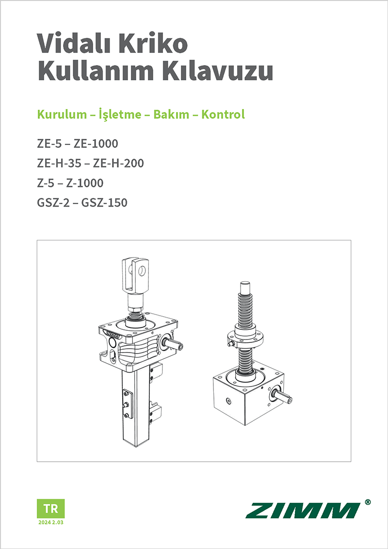 Kullanım kılavuzu 2.0 Vidalı krikolar | ZIMM